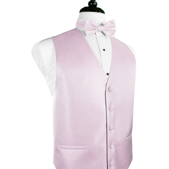 Light Pink Herringbone Tuxedo Vest