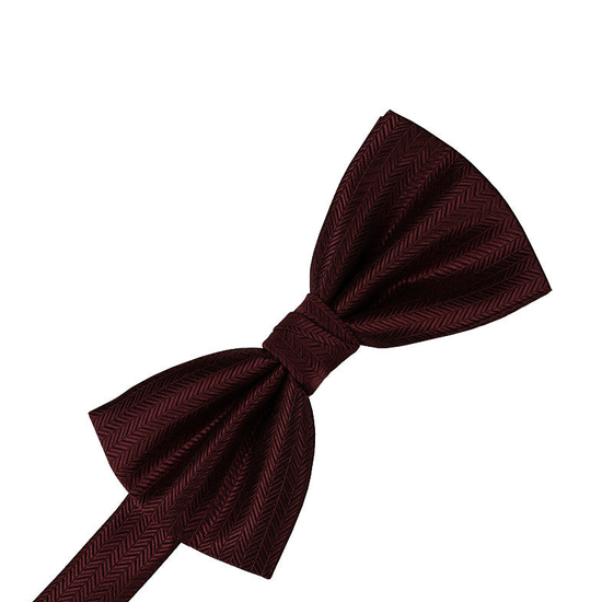 Merlot Herringbone Formal Bow Tie