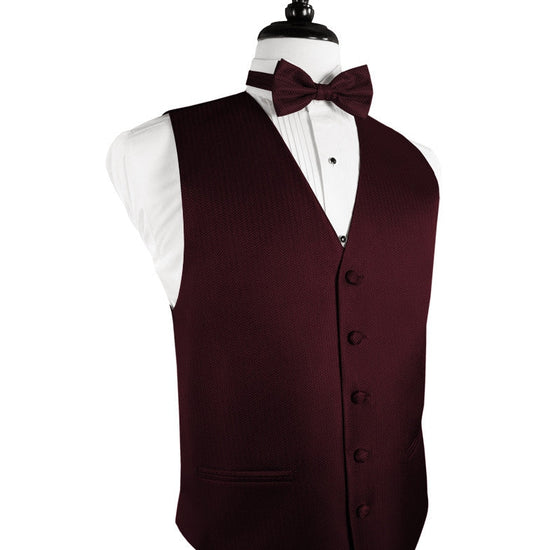 Merlot Herringbone Tuxedo Vest