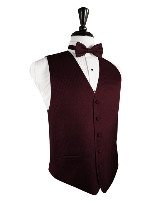 Merlot Herringbone Tuxedo Vest