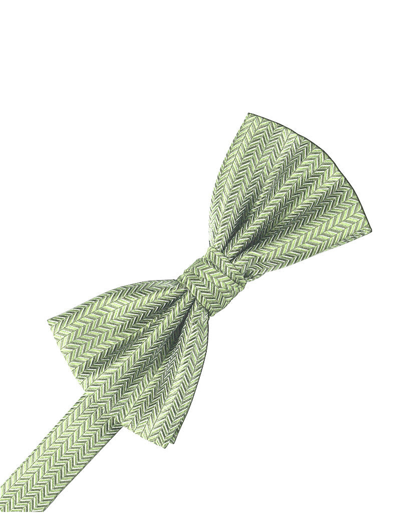 Mint Herringbone Formal Bow Tie
