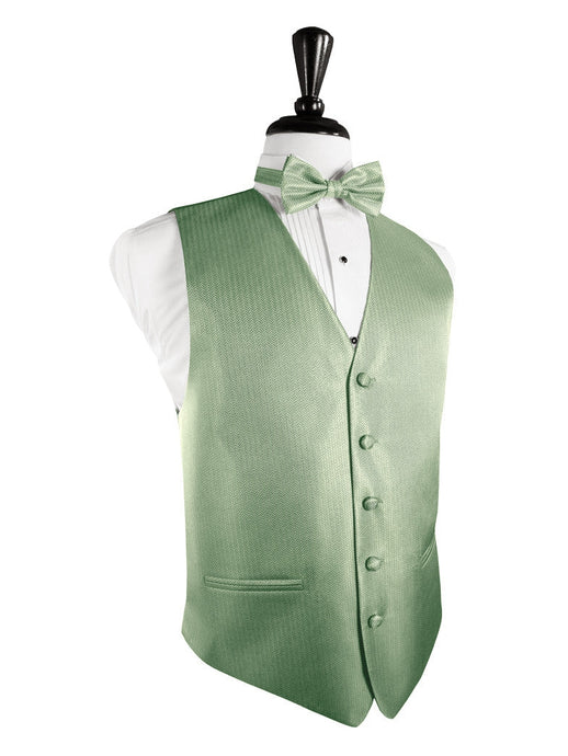 Mint Herringbone Tuxedo Vest