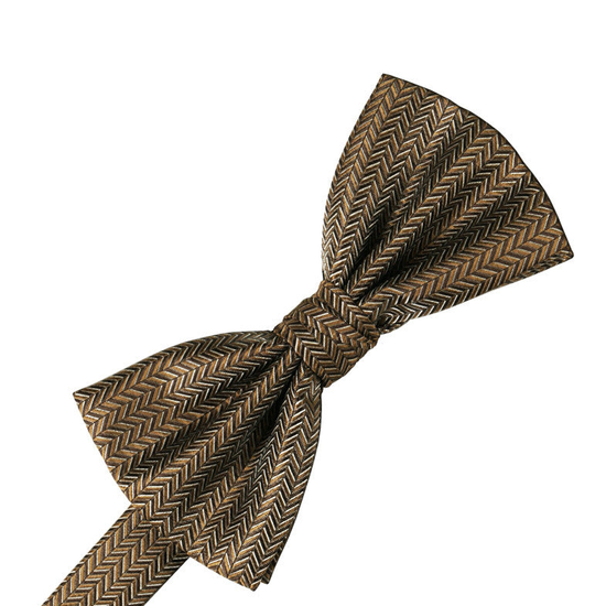 Mocha Herringbone Formal Bow Tie