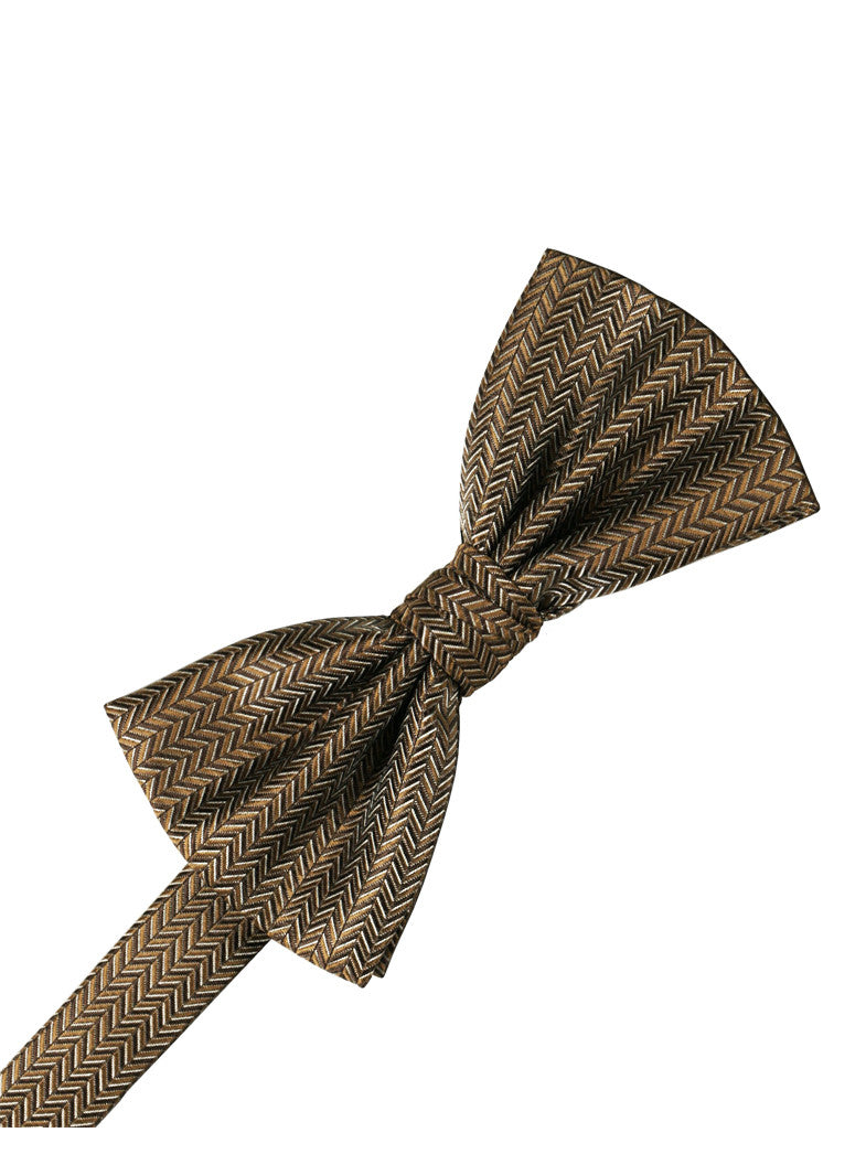Mocha Herringbone Formal Bow Tie