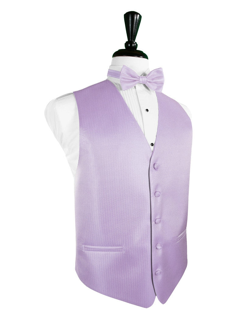 Pastel Lavender  Herringbone Tuxedo Vest