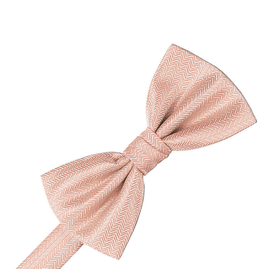 Peach Herringbone Formal Bow Tie