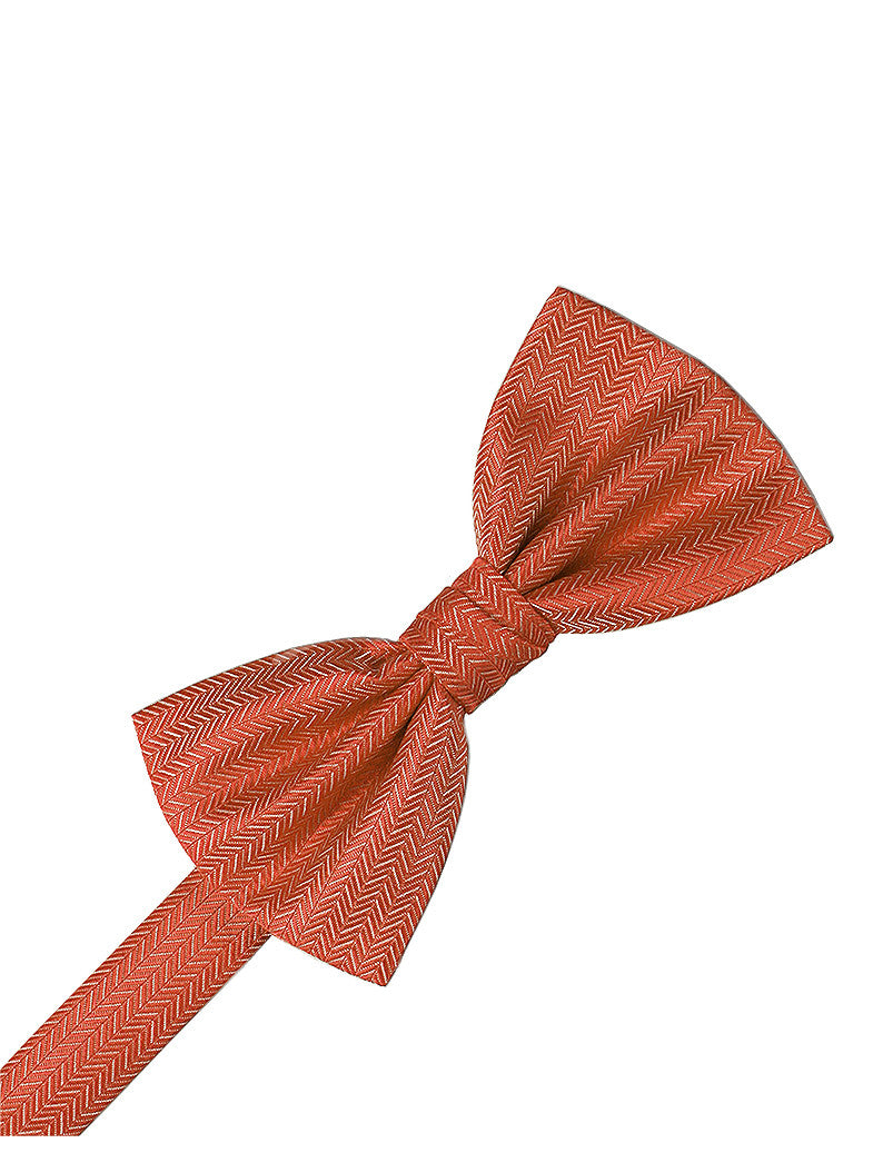 Persimmon Herringbone Formal Bow Tie
