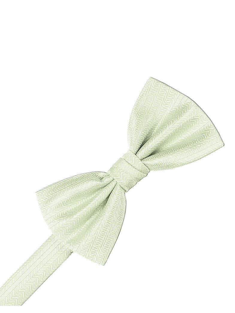 Pistachio Herringbone Formal Bow Tie