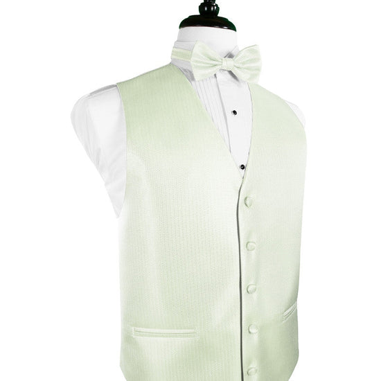 Pistachio Herringbone Tuxedo Vest