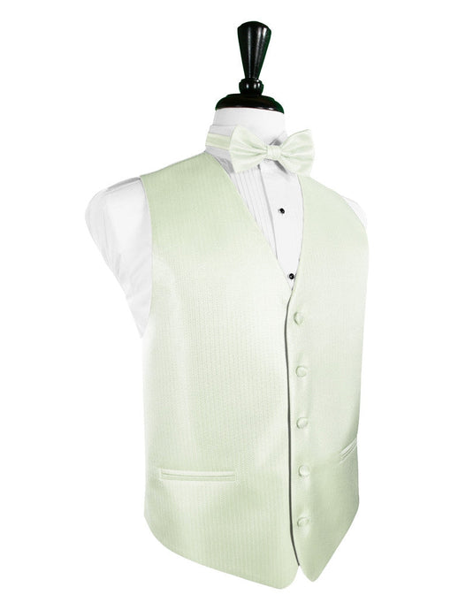 Pistachio Herringbone Tuxedo Vest