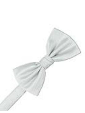 Platinum Herringbone Formal Bow Tie
