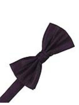 Plum Herringbone Formal Bow Tie