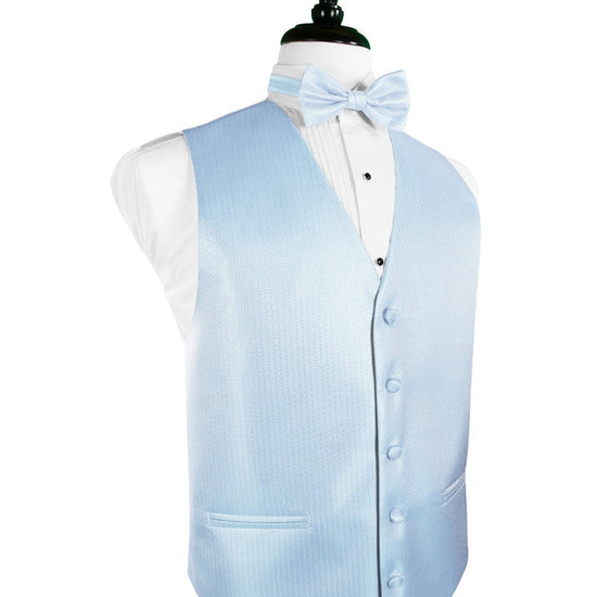 Powder Blue Herringbone Tuxedo Vest