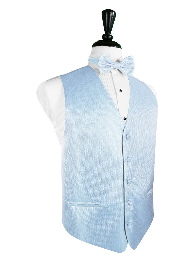 Powder Blue Herringbone Tuxedo Vest