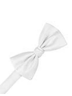 Pure White Herringbone Formal Bow Tie