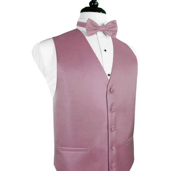 Rose Herringbone Tuxedo Vest
