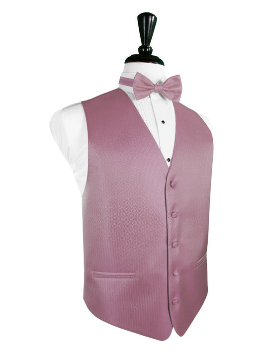 Rose Herringbone Tuxedo Vest