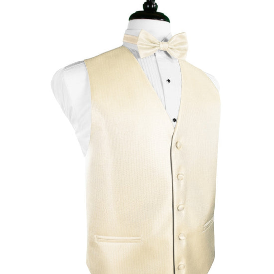 Sand Herringbone Tuxedo Vest