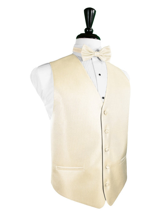 Sand Herringbone Tuxedo Vest