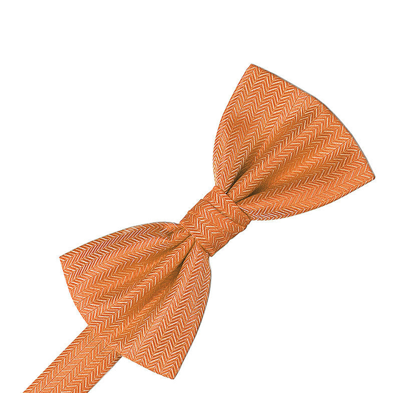 Tangerine Herringbone Formal Bow Tie