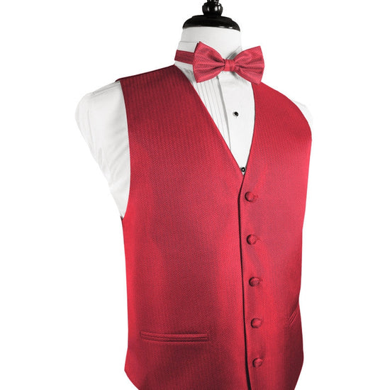 Watermelon Herringbone Tuxedo Vest  (5X-Large Long (62-64))