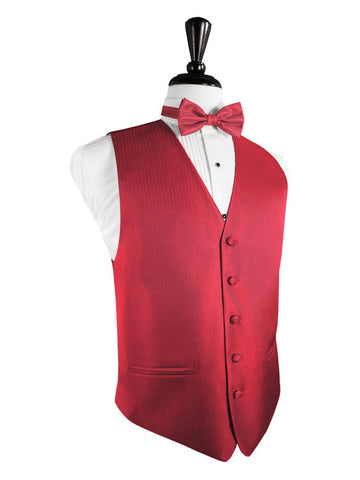 Watermelon Herringbone Tuxedo Vest  (5X-Large Long (62-64))