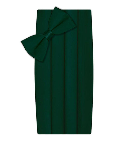 Poly/Satin Cummerbund and Bow Tie Set - Hunter Green