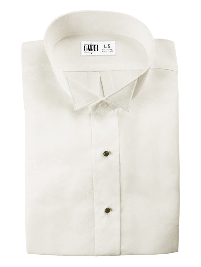 Big & Tall IVORY Wing Collar Non-Pleated Tuxedo Shirt - Ultra Soft Fabric!