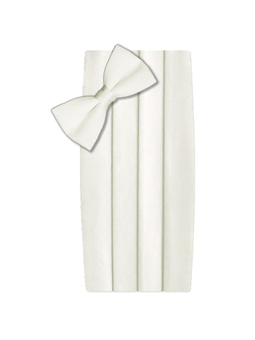 Poly/Satin Cummerbund and Bow Tie Set - Ivory