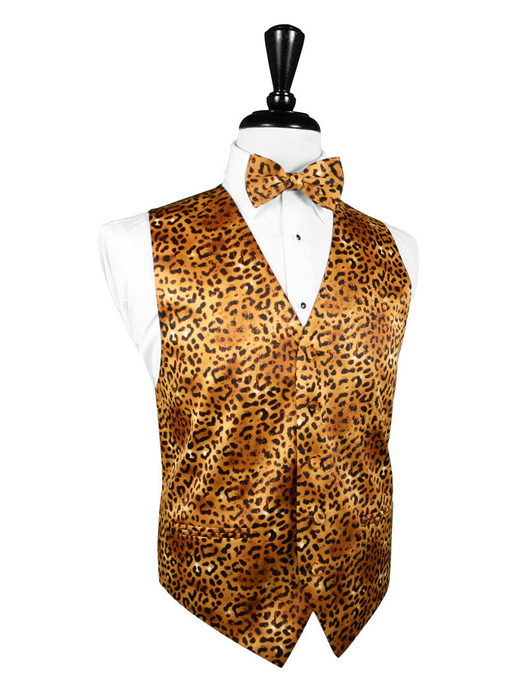 Jaguar Print Tuxedo Vest by Cardi