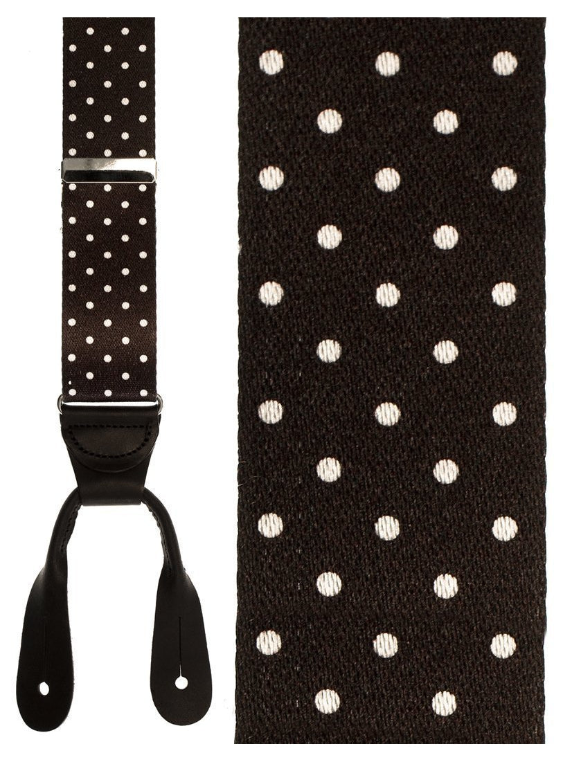 Manhattan" Black & White Dots Silk Suspenders – Fine Tuxedos
