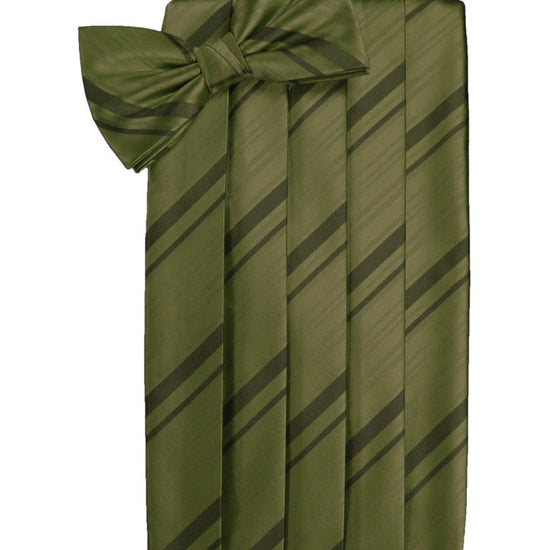 Moss Striped Satin Cummerbund Set