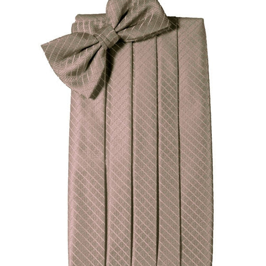 Latte Diamond Grid Pattern Cummerbund Set