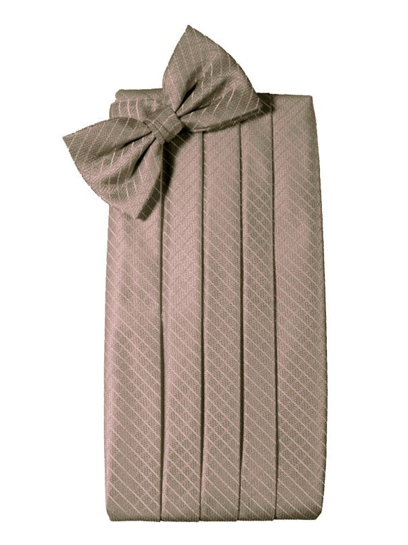 Latte Diamond Grid Pattern Cummerbund Set