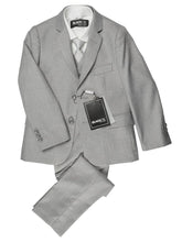Load image into Gallery viewer, Boys Heather Grey 5-Piece Wool Blend Suit
