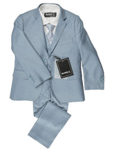 Load image into Gallery viewer, Boys Light Blue 5-Piece Wool Blend Suit
