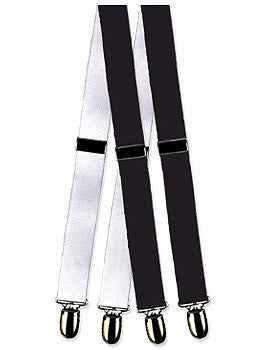 Formal Mylar Clip Tuxedo Suspenders (White)