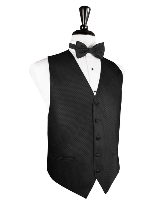 Black Palermo Full Back Tuxedo Vest by Cristoforo Cardi