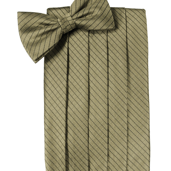 Champagne Diamond Grid Pattern Cummerbund Set