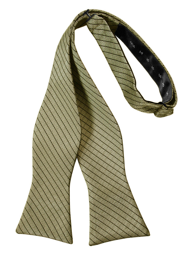 Champagne Diamond Grid Pattern Self-Tie Bow Tie