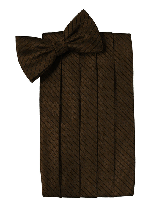 Chocolate Diamond Grid Pattern Cummerbund Set