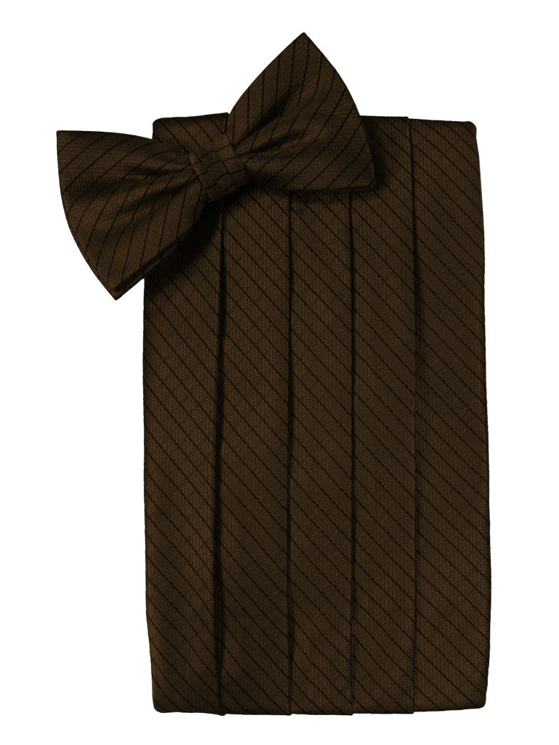 Chocolate Diamond Grid Pattern Cummerbund Set