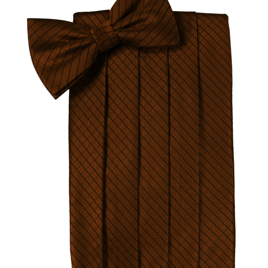 Cinnamon Diamond Grid Pattern Cummerbund Set