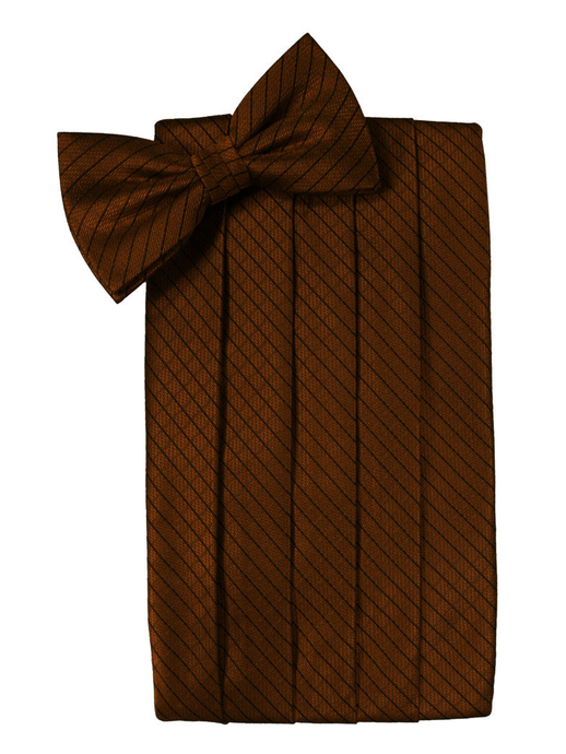 Cinnamon Diamond Grid Pattern Cummerbund Set