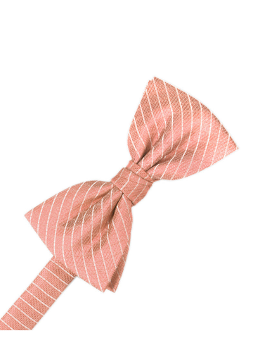 Coral Diamond Grid Pattern Formal Bow Tie