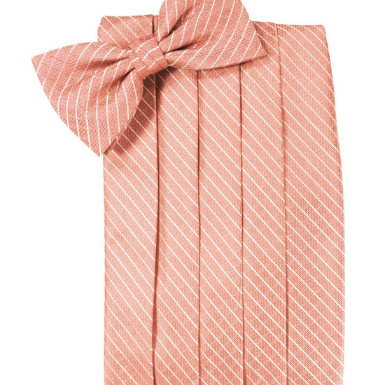 Coral Diamond Grid Pattern Cummerbund Set