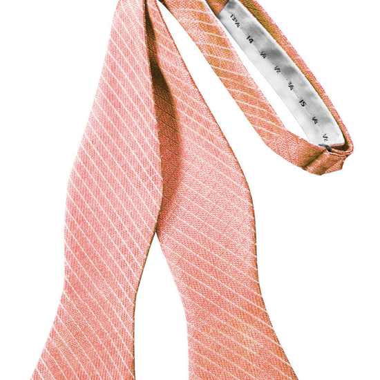 Coral Diamond Grid Pattern Self-Tie Bow Tie