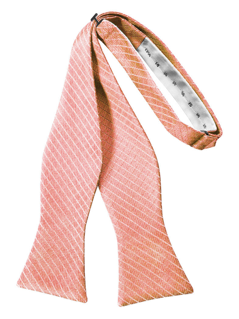 Coral Diamond Grid Pattern Self-Tie Bow Tie
