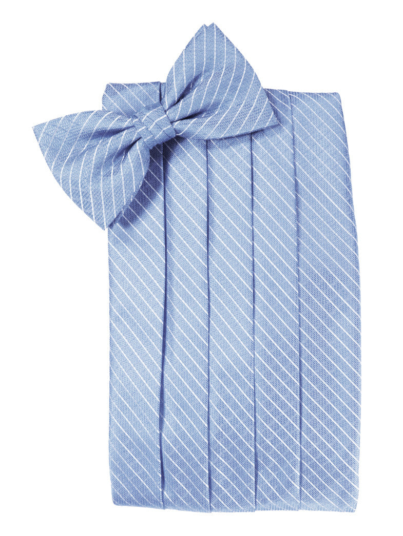Cornflower Diamond Grid Pattern Cummerbund Set