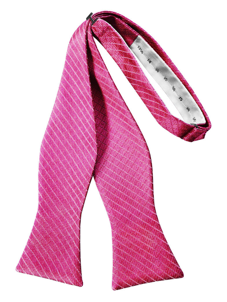 Fuchsia Diamond Grid Pattern Self-Tie Bow Tie